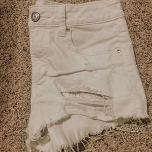 White Ripped American Eagle Jean Shorts
